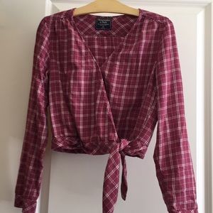 A&F plaid wrap top